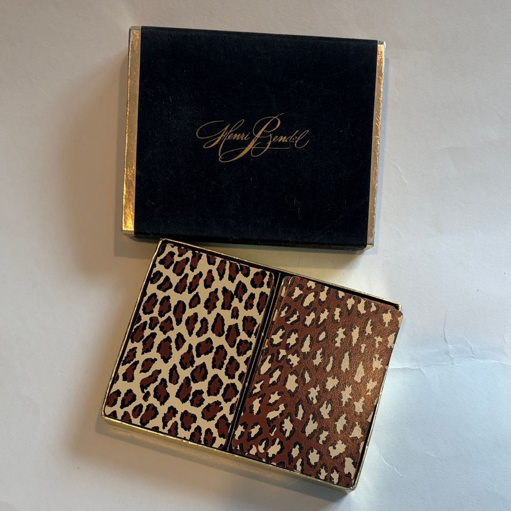 Henri Bendel Animal Print cards, velvet with Gold Accents